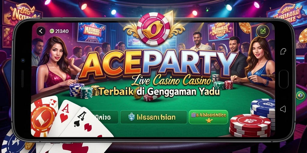 Tampilan utama gameplay ACEPARTY yang menarik dan interaktif.