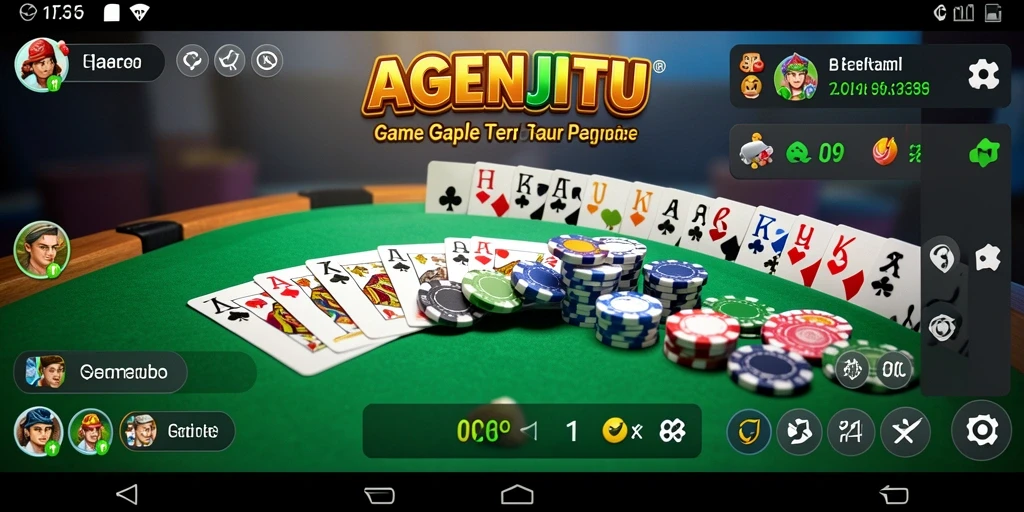 Tampilan gameplay Gaple AGENJITU yang menarik dan seru.