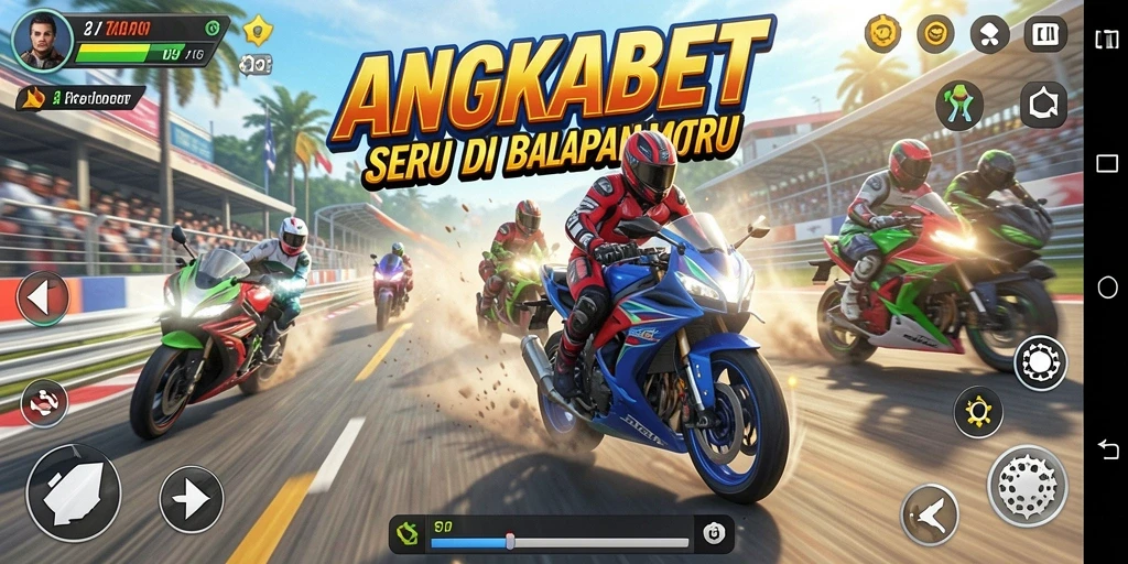 Tampilan gameplay seru dari balapan motor di ANGKABET.
