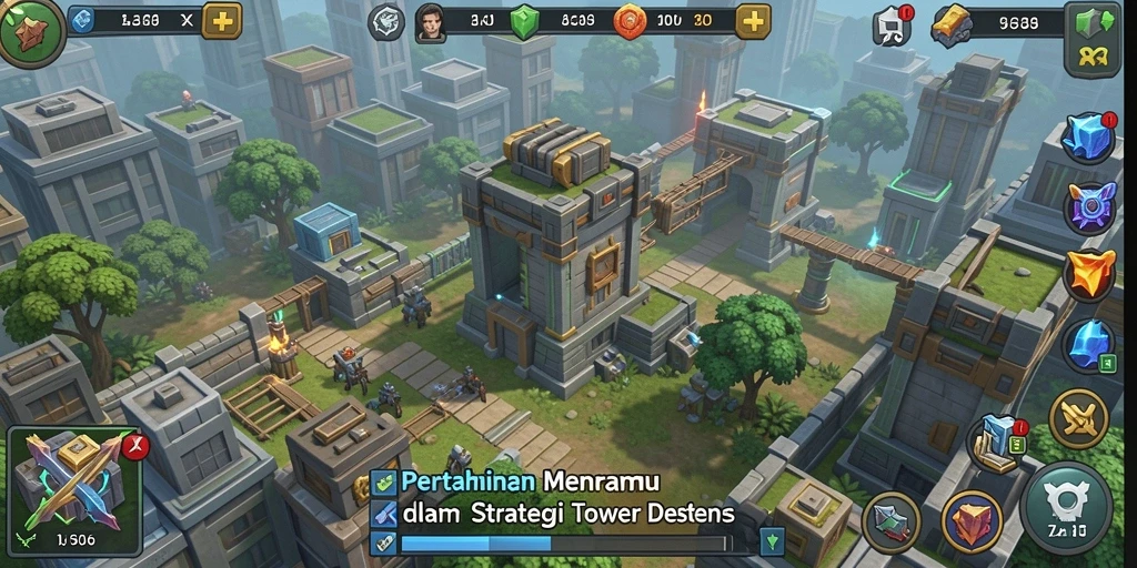 Screenshot utama D06 menunjukkan aksi menegangkan dalam Tower Defense.