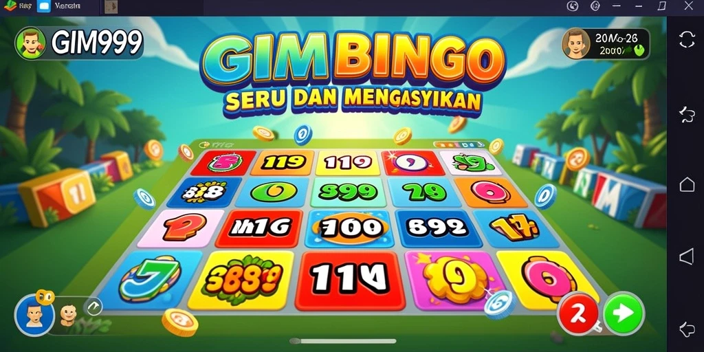 Tampilan gameplay Bingo yang seru dan penuh warna.