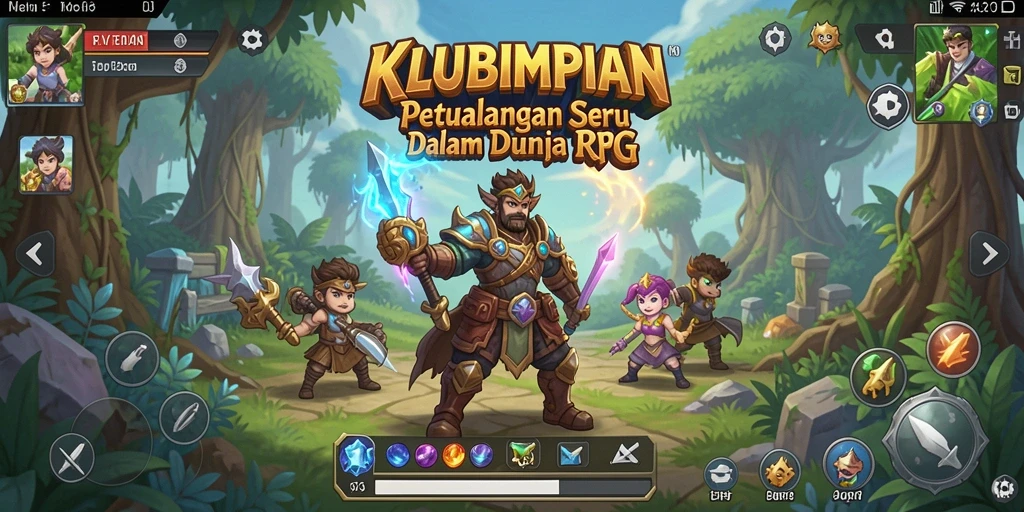 Tampilan gameplay seru dalam KLUBIMPIAN dengan karakter yang beraksi.