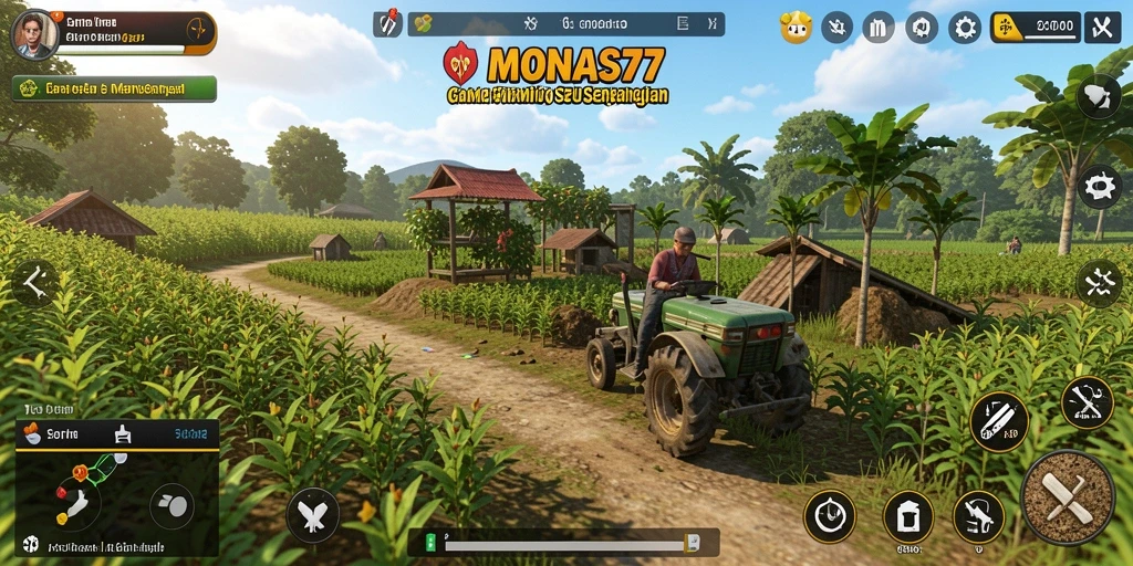 Tampilan menawan dalam gameplay Farming MONAS77.