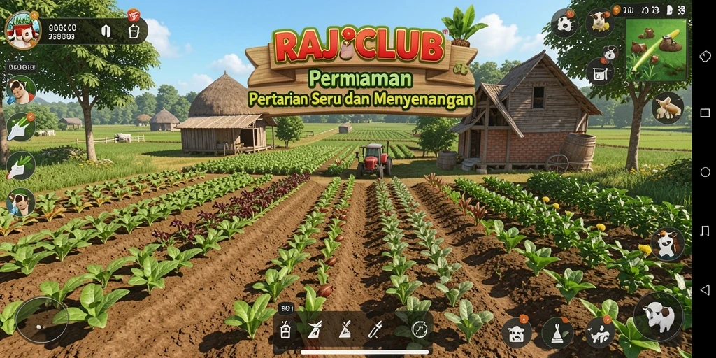 Tampilan menarik dari gameplay RAJACLUB saat mengelola pertanian.