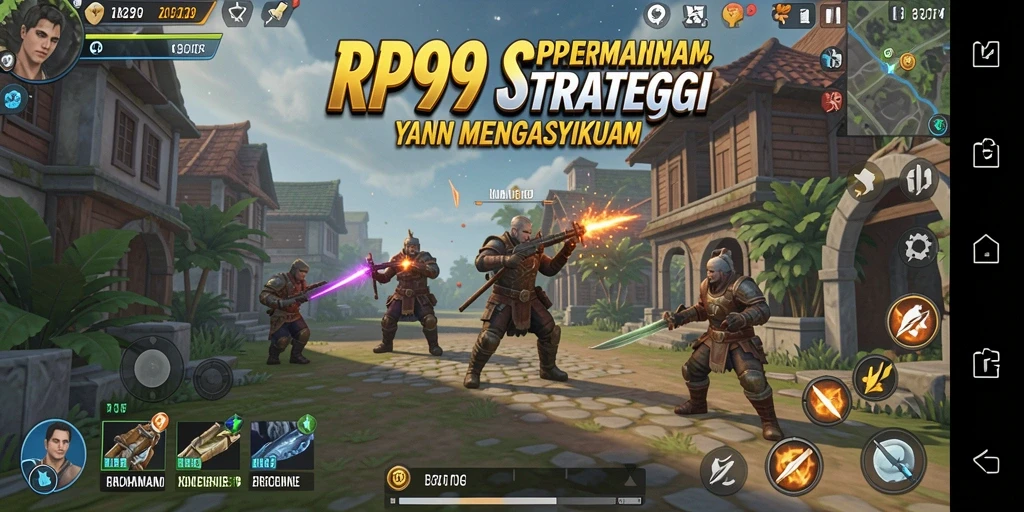 Tampilan gameplay RP99 menunjukkan strategi menarik dan pertempuran intens.
