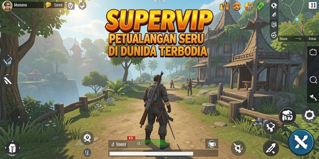 Tampilan gameplay yang menakjubkan dalam dunia terbuka SUPERVIP.